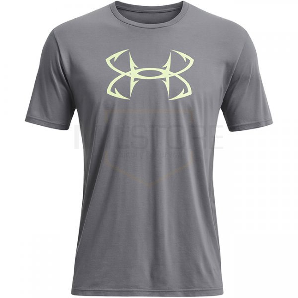 Under Armour Fish Hook Logo T-Shirt - Titan Grey / Sonic Yellow - S