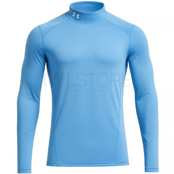 Under Armour Mens ColdGear Fitted Mock - Carolina Blue / White - 2XL