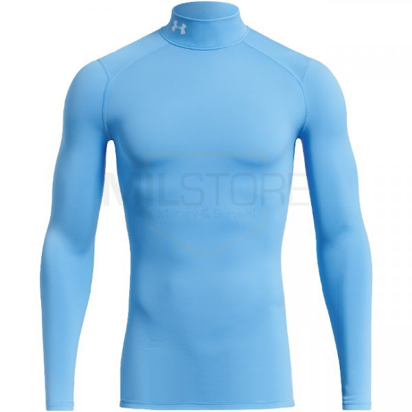 Under Armour Mens ColdGear Compression Mock - Carolina Blue / White / White - 3XL