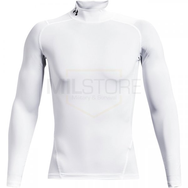 Under Armour Mens HeatGear Mock Long Sleeve - White - 2XL