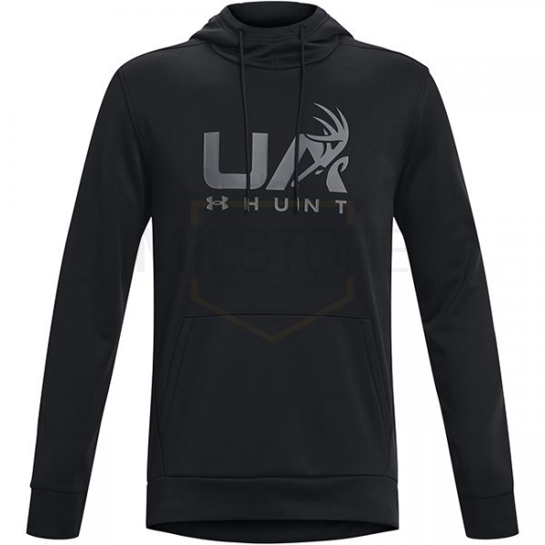 Under Armour Mens Armour Fleece Hunt Logo Hoodie - Black - XL