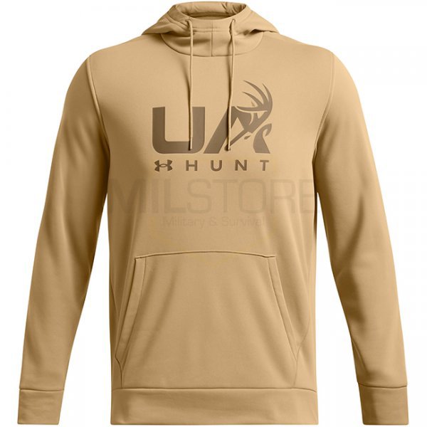Under Armour Mens Armour Fleece Hunt Logo Hoodie - Camel - M