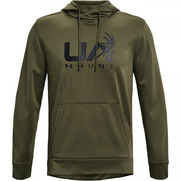 Under Armour Mens Armour Fleece Hunt Logo Hoodie - Marine OD Green - 2XL