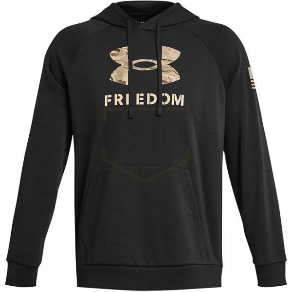 Under Armour Freedom Rival Fleece Big Flag Logo Hoodie - Black - 2XL