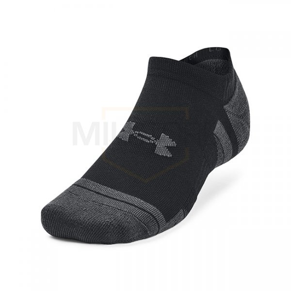 Under Armour Performance Tech 3-Pack No Show Socks - Black / Jet Grey - L