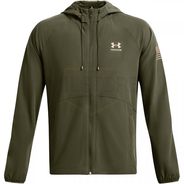 Under Armour Mens Freedom Windbreaker Jacket - Marine OD Green / Federal Tan - 2XL