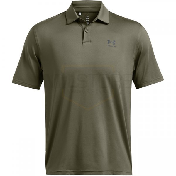 Under Armour Mens Tee To Green Freedom Polo - Marine OD Green / Black - M