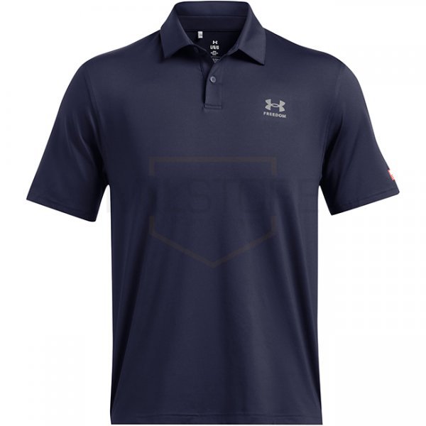 Under Armour Mens Tee To Green Freedom Polo - Navy Blue / Grey - M
