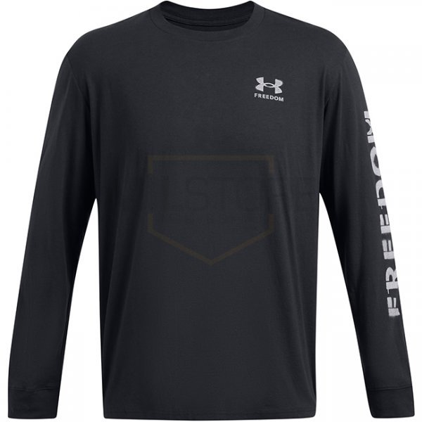 Under Armour Mens Freedom Flag Long Sleeve - Black / White - XL