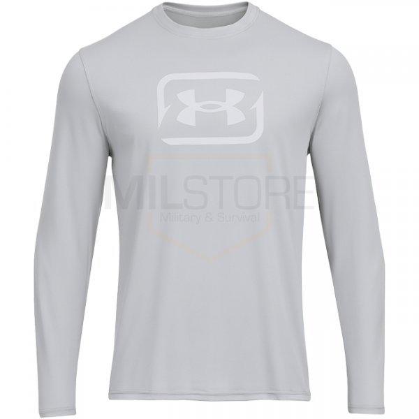 Under Armour Mens Fish Pro Chill Tackle Box Long Sleeve - Mod Grey / White - M