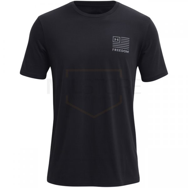 Under Armour Mens Freedom Left Chest T-Shirt - Black / Titan Grey - 2XL