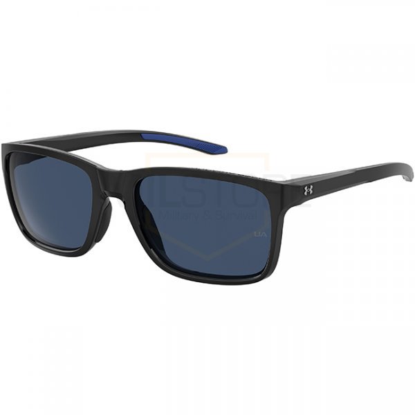 Under Armour Hustle Sunglasses - Shiny Black - Blue Avio