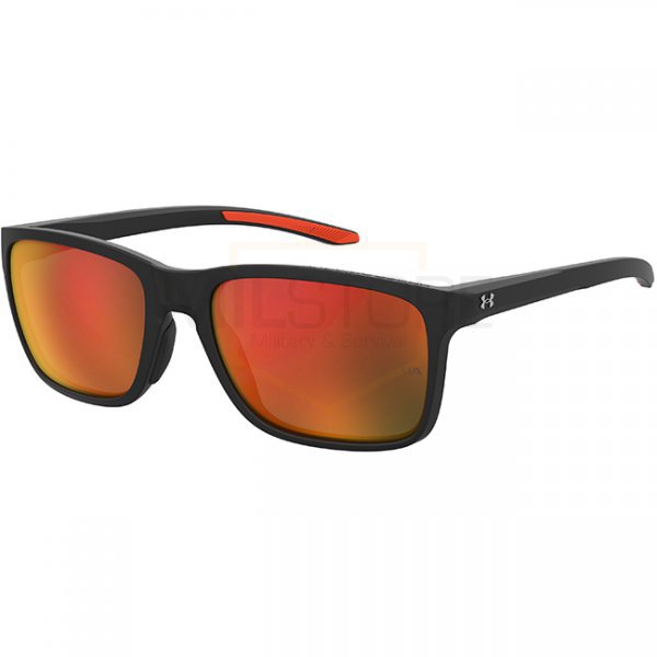 Under Armour Hustle Sunglasses - Shiny Black - Infrared Mirror