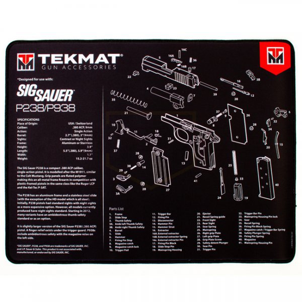 TekMat Cleaning & Repair Mat Ultra 20 - Sig Sauer P238