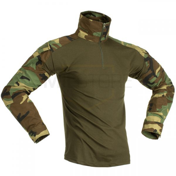 Invader Gear Combat Shirt - Woodland - S