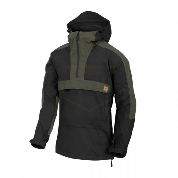 Helikon Woodsman Anorak Jacket - Black / Taiga Green - M