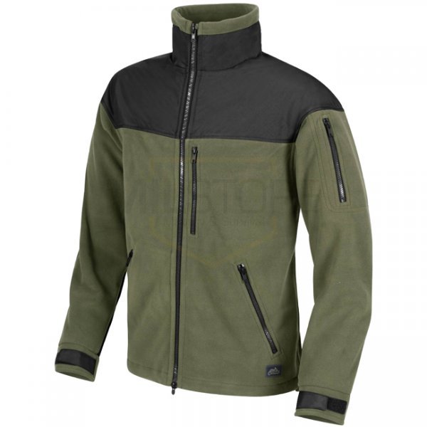 Helikon Classic Army Fleece Jacket - Olive Green / Black - XS