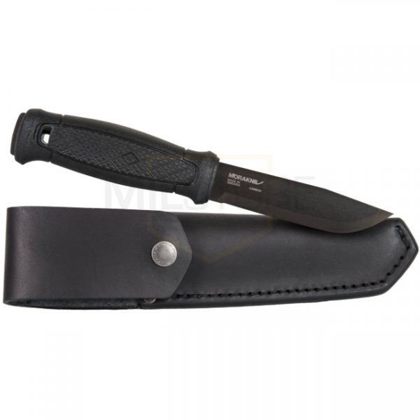 Morakniv Garberg Black C & Leather Sheath - Carbon Steel - Black