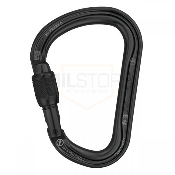 Petzl WILLIAM Screw-Lock Carabiner - Black