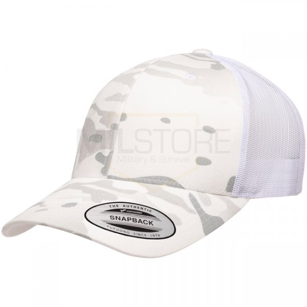 Flexfit Multicam Retro Trucker Snapback Cap - Multicam Alpine / White