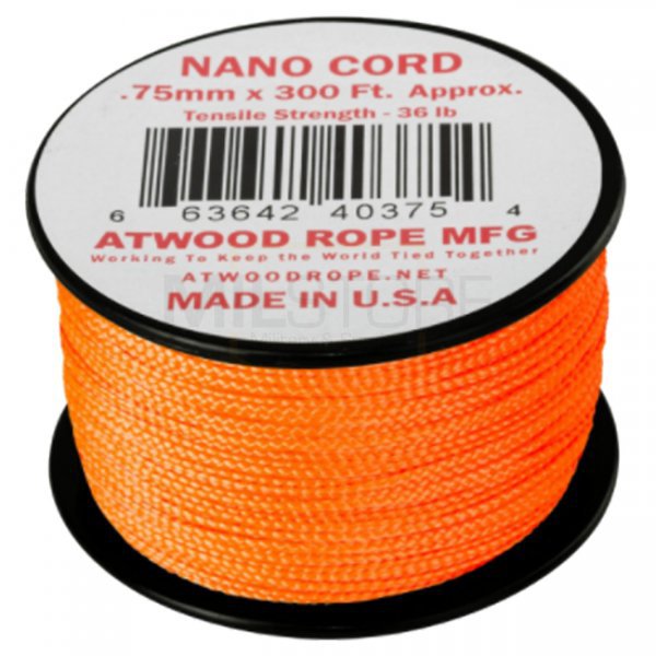 Atwood Rope Nano Cord 300ft - Neon Orange