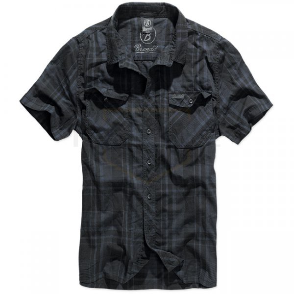 Brandit Roadstar Shirt Shortsleeve - Black / Blue - 3XL