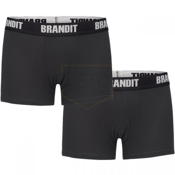 Brandit Boxershorts Logo 2-pack - Black / Black - XL