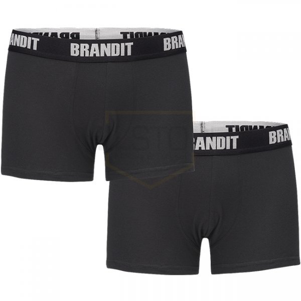 Brandit Boxershorts Logo 2-pack - Black / Black - 3XL