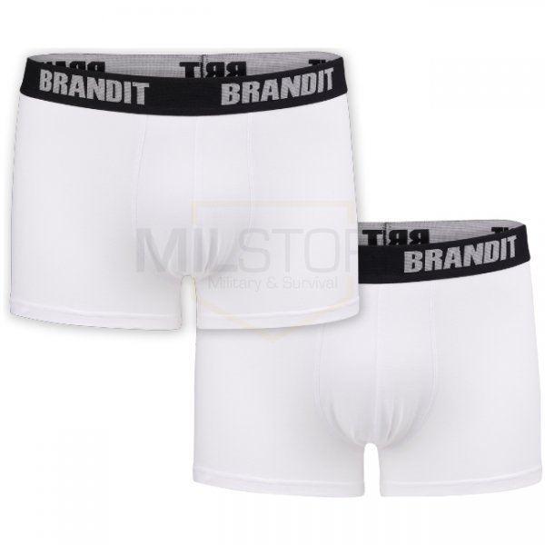 Brandit Boxershorts Logo 2-pack - White / White - S