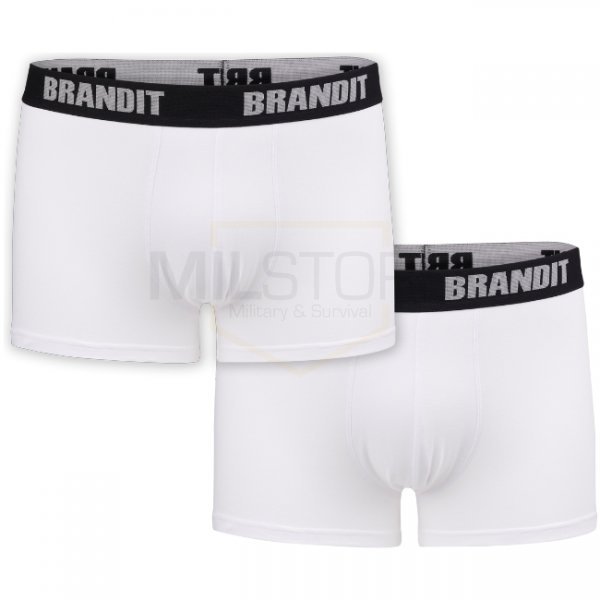 Brandit Boxershorts Logo 2-pack - White / White - 2XL