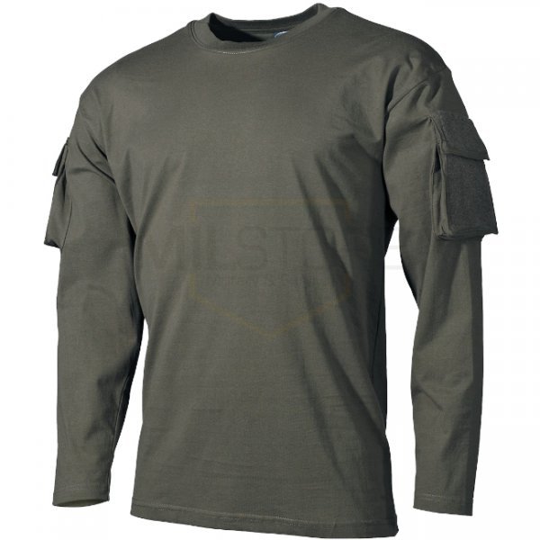 MFH Tactical Long Sleeve Shirt Sleeve Pockets - Olive - S