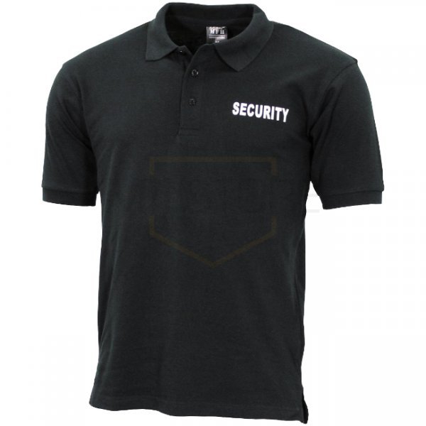 MFH Security Print Polo Shirt - Black - 3XL