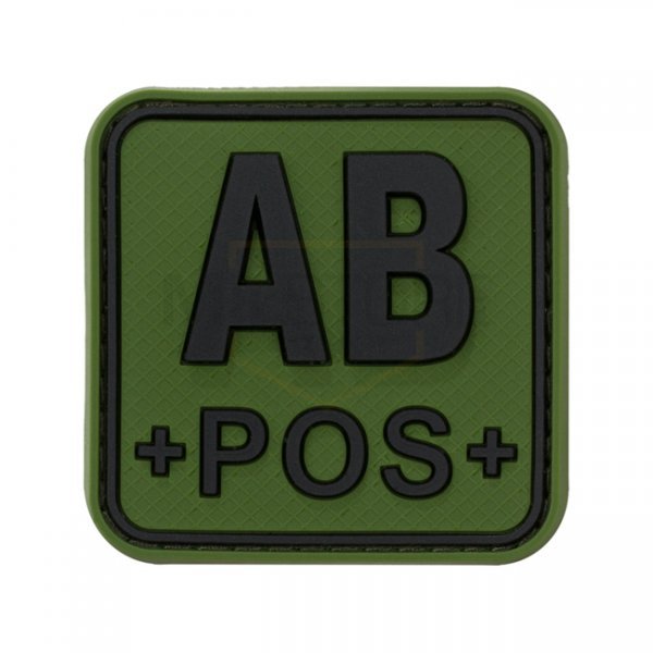 JTG Bloodtype Square Rubber Patch AB Pos - Forest