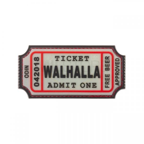 JTG Large Walhalla Ticket Rubber Patch - Glow in the Dark