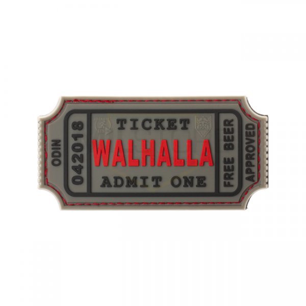 JTG Large Walhalla Ticket Rubber Patch - Grey
