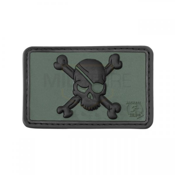 JTG Pirate Skull Rubber Patch - Forest