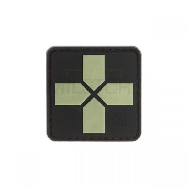 JTG Red Cross Rubber Patch 40mm - Glow in the Dark