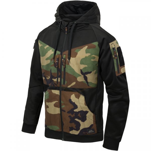 Helikon Rogue Tactical Hoodie FullZip - Black / US Woodland - M