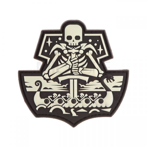 JTG Ghost Ship Skull Rubber Patch - Glow in the Dark