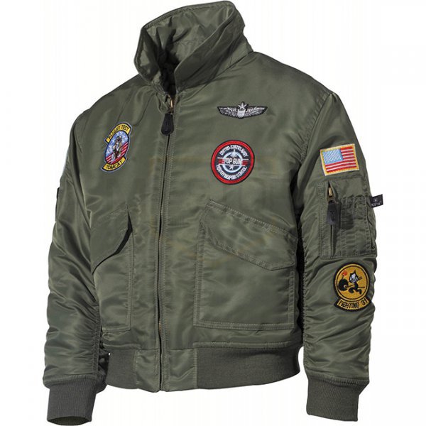 MFH US Kids Pilot Jacket CWU - Olive - L