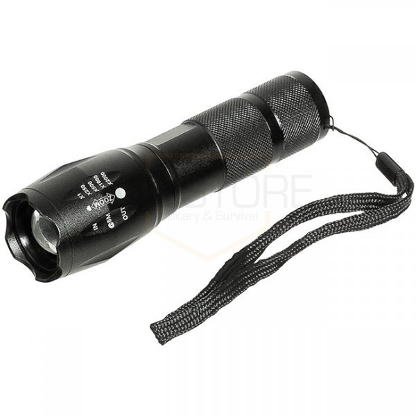 Hfftech Deluxa Military Torch LED Flashlight - Black