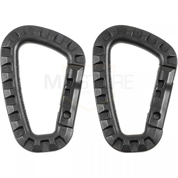 MFH Carabiner Plastic 85 mm 2 pcs - Black