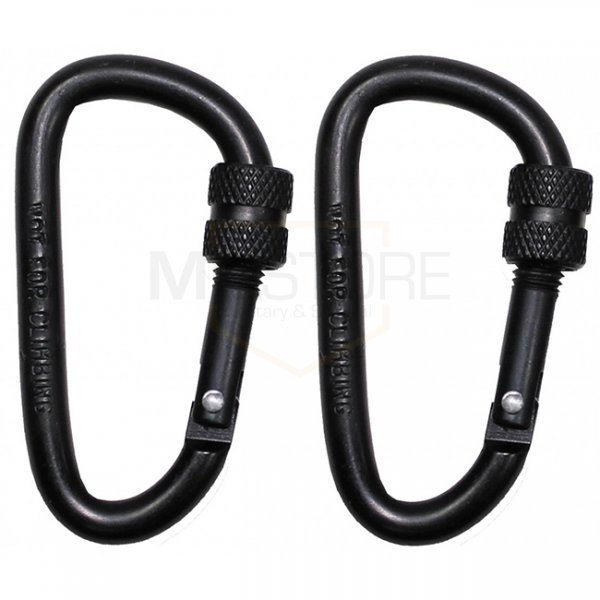 MFH Carabiner Screw Lock 60 mm 2 pcs - Black