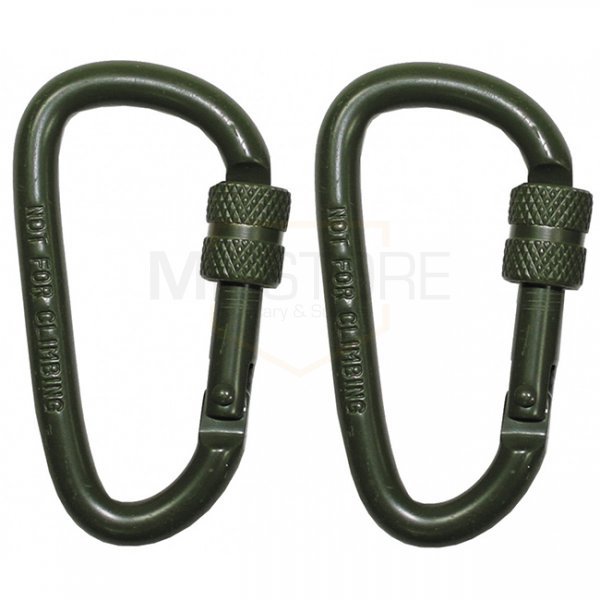 MFH Carabiner Screw Lock 60 mm 2 pcs - Olive