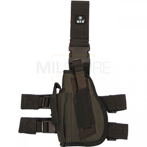 MFH Pistol Leg Holster Standard Left Hand - Olive