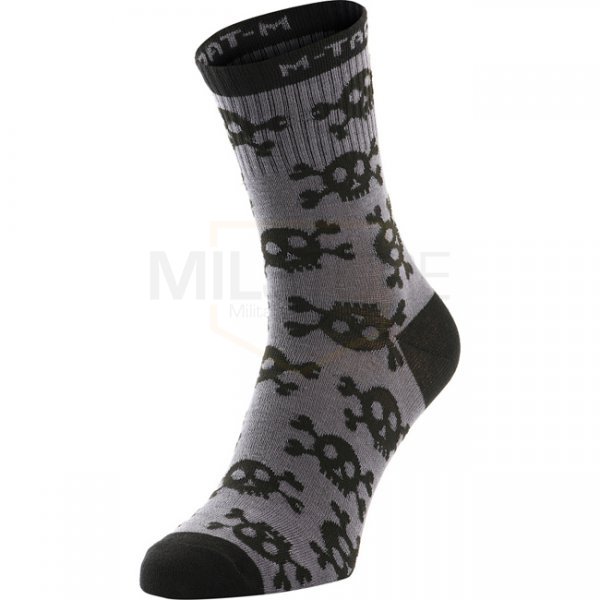 M-Tac Lightweight Socks Pirate Skull Mk.3 Dark Grey 43-46