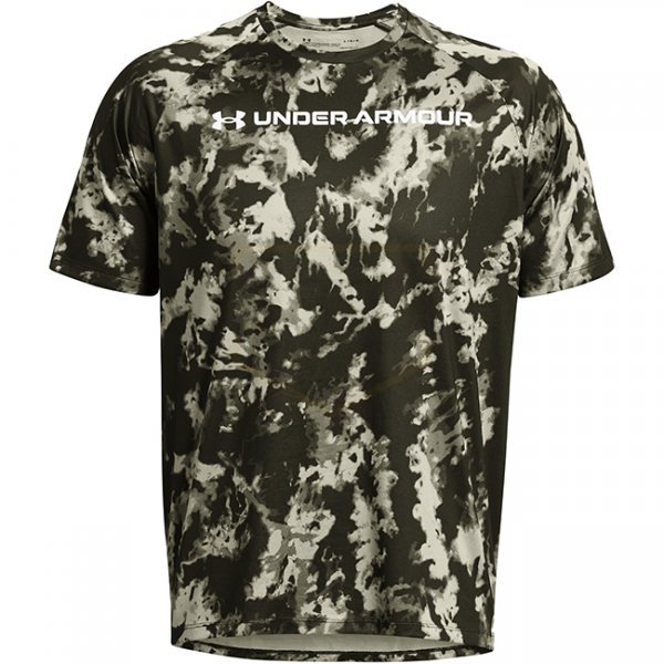 Under Armour Mens Tech ABC Camo Short Sleeve - Marine OD Green / White - 3XL