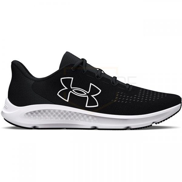 Under Armour Mens Charged Pursuit 3 Big Logo Running Shoes - Black / White - 8.5