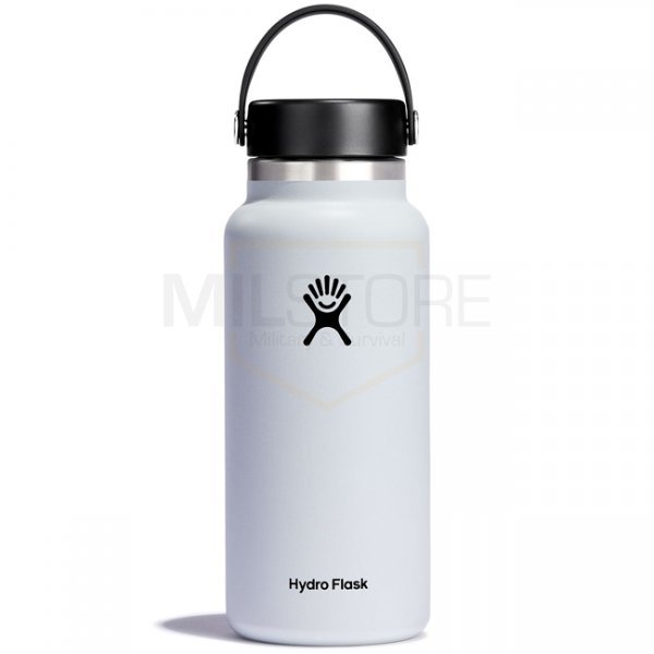 Hydro Flask Wide Mouth Insulated Water Bottle & Flex Cap 32oz - White