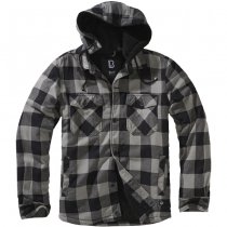 Brandit Lumberjacket Hooded - Black / Charcoal - S